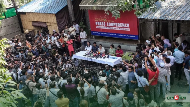 যন্তর মন্তরে বিক্ষোভ, পুলিশকে ২৪ ঘণ্টার সময়সীমা