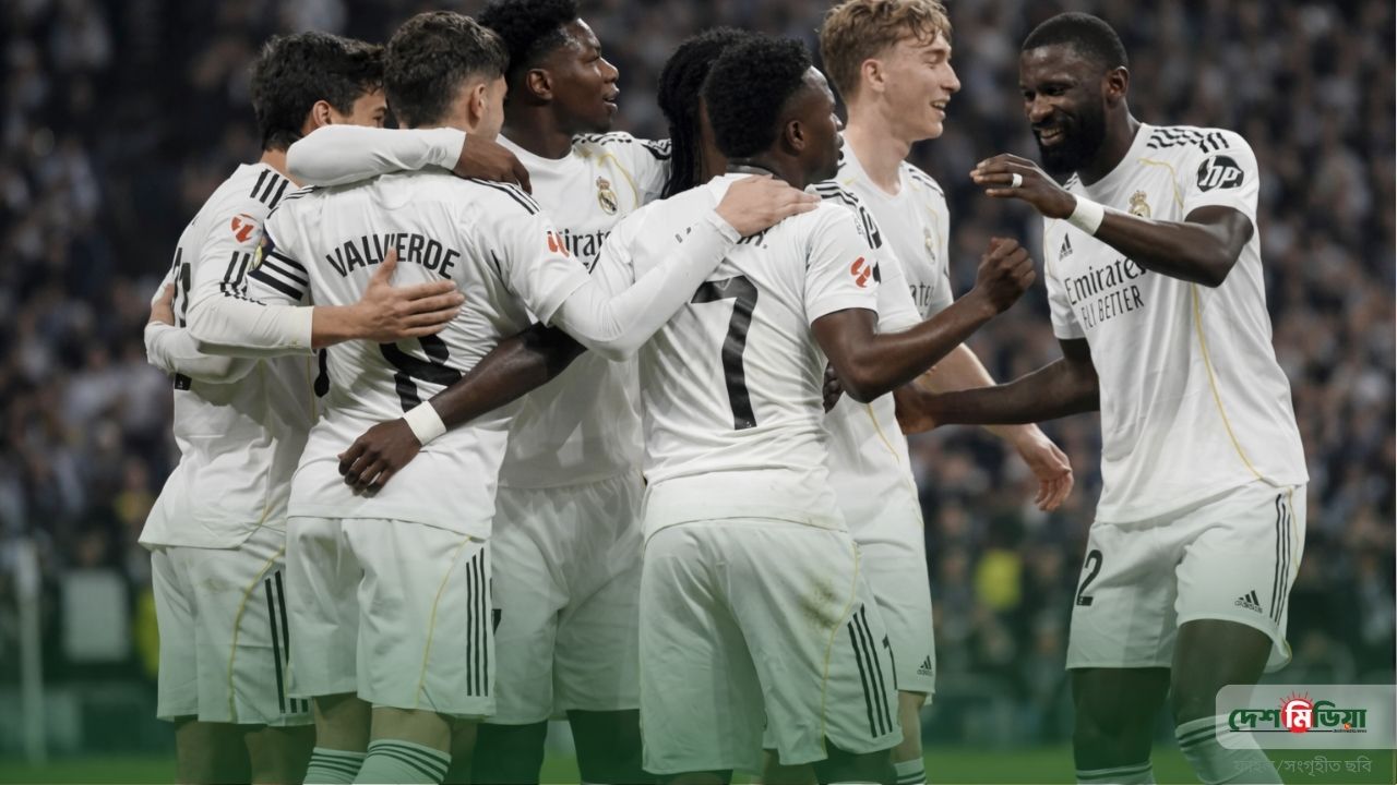 এমবাপ্পেহীন মাদ্রিদে ভিনিসিউস-ম্যাজিক: সোসিয়েদাদকে উড়িয়ে লা লিগার শীর্ষে রিয়াল