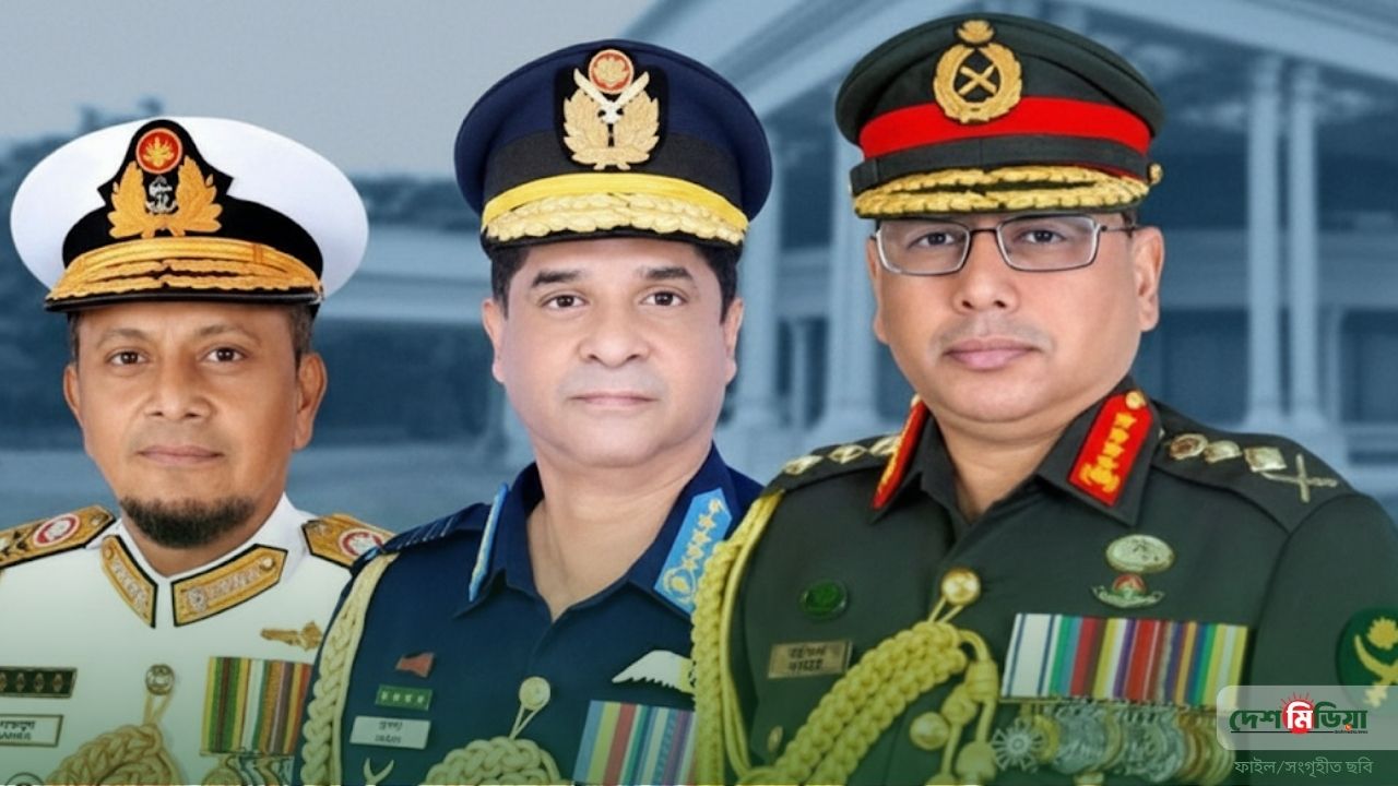 প্রধানমন্ত্রীর সঙ্গে তিন বাহিনী প্রধানের সৌজন্য সাক্ষাৎ; দেশের নিরাপত্তা নিয়ে সচিবালয়ে গুরুত্বপূর্ণ বৈঠক