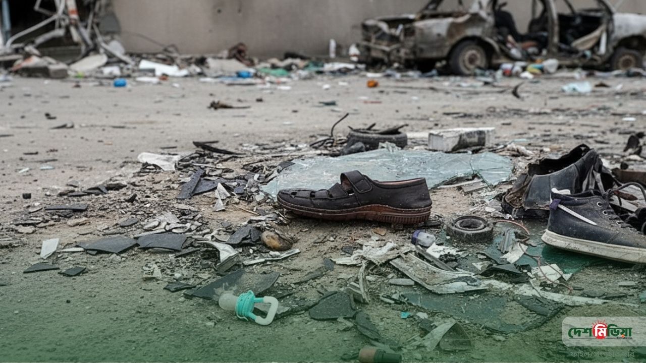 বাগেরহাটে মর্মান্তিক সড়ক দুর্ঘটনা: দুর্ঘটনাস্থলে চুষনি-জুতা, শোকাহত উৎসুক জনতা