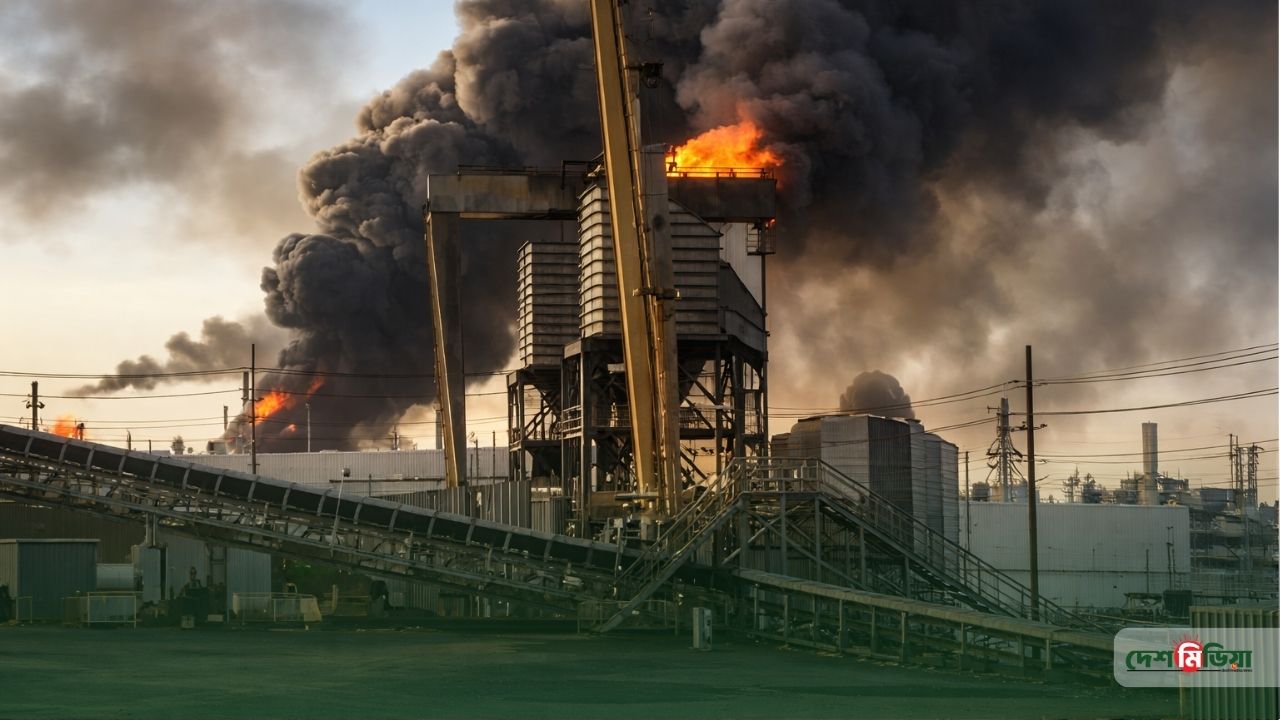 টেক্সাসে তেল শোধনাগারে বিকট বিস্ফোরণ: আকাশচুম্বী অগ্নিশিখায় স্তব্ধ পোর্ট আর্থার, শহরজুড়ে উচ্ছেদ শুরু