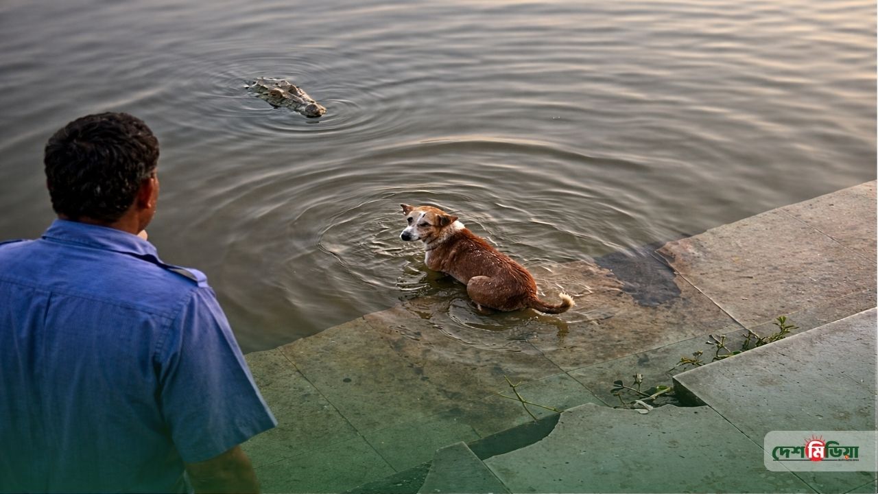 বাগেরহাটে কুমিরের গ্রাসে অসহায় কুকুর, ভিডিও করায় মত্ত দর্শনার্থী: বিনোদন অঙ্গনে তীব্র ক্ষোভ